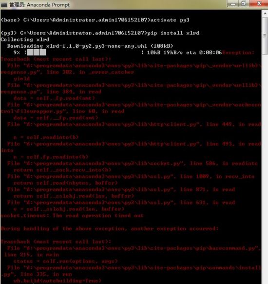 详解python使用pip安装第三方库(工具包)速度慢、超时、失败的解决方案