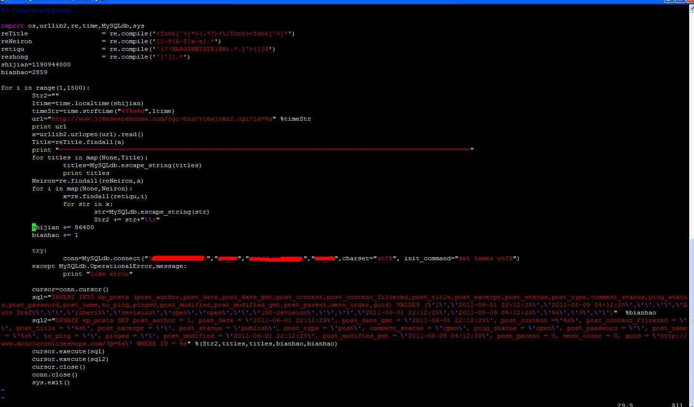 用python写的一个wordpress的采集程序