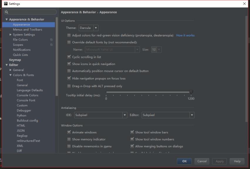 pycharm 主题theme设置调整仿sublime的方法