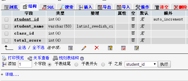 php mysql获取表字段名称和字段信息的三种方法