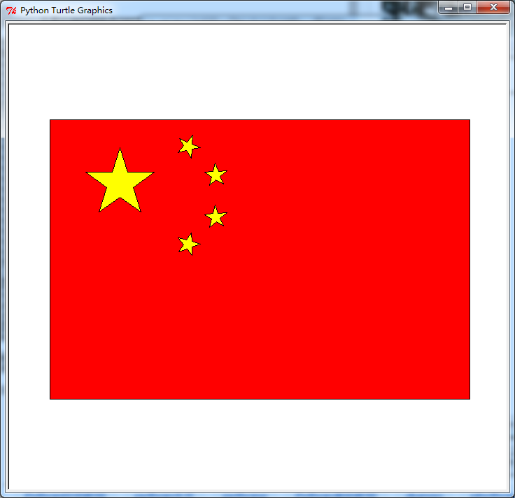 Python使用Turtle模块绘制五星红旗代码示例