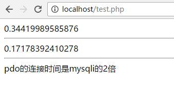 php使用mysqli和pdo扩展，测试对比连接mysql数据库的效率完整示例