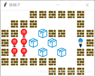 Python使用tkinter模块实现推箱子游戏